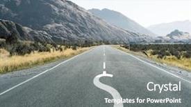  Presentation with airline financial - Audience pleasing presentation design consisting of symbol on endless road financial backdrop and a gray colored foreground