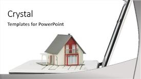 Presentation with housing market - Amazing theme having symbol photo for real estate backdrop and a white colored foreground