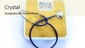  Presentation with weight control - PPT theme featuring symbol photo for weight control background and a blonde colored foreground