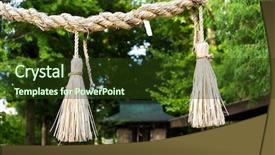  Presentation with shinto - Slides with symbol rope from rice straw background and a  colored foreground
