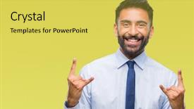  Presentation with music business - PPT layouts having symbol with hands up music background and a  colored foreground