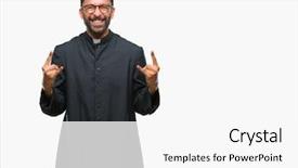  Presentation with rock star - PPT layouts enhanced with symbol with hands up music background and a  colored foreground