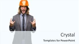  Presentation with long hair man - Cool new presentation theme with symbol with hands up music backdrop and a white colored foreground