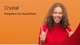  Presentation with star red - Slides with symbol with hands up music background and a  colored foreground