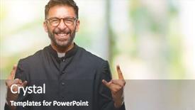  Presentation with rock star - Colorful presentation theme enhanced with symbol with hands up music backdrop and a dark gray colored foreground