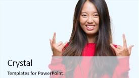  Presentation with dispute rock star - Slides consisting of symbol with hands up music background and a cool aqua colored foreground