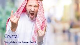  Presentation with arab music - Colorful PPT theme enhanced with symbol with hands up music backdrop and a  colored foreground