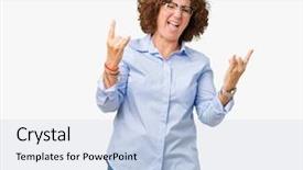  Presentation with businees - Presentation theme enhanced with symbol with hands up music background and a  colored foreground