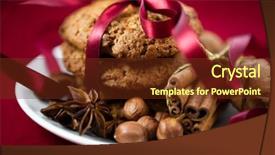  Presentation with delicious christmas cookies - Amazing slides having symbolic image christmas cookies chritmas backdrop and a  colored foreground