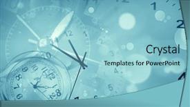  Presentation with blue abstract wavy lines - Cool new theme with symbolic number - clocks and abstract blue background backdrop and a  colored foreground