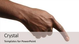  Presentation with human - Presentation theme consisting of symbolic number - human hand isolated on white background and a mint green colored foreground