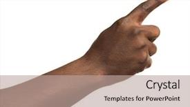  Presentation with human - PPT theme with symbolic number - human hand isolated on white background and a coral colored foreground