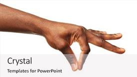  Presentation with human - PPT theme with symbolic number - human hand isolated on white background and a  colored foreground