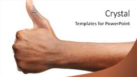  Presentation with human - PPT theme consisting of symbolic number - human hand isolated on white background and a white colored foreground