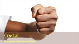  Presentation with anti parasitic of human - Presentation featuring symbolic number - human hand isolated on white background and a  colored foreground