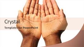  Presentation with racism white hands in modern - Cool new slide set with symbolic number - male hands isolated on white backdrop and a  colored foreground