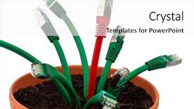  Presentation with broadband - Beautiful presentation design featuring symbolic of broadband and internet backdrop and a  colored foreground