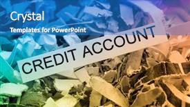  Presentation with financing - Audience pleasing slide set consisting of symbolic photo for data destruction backdrop and a teal colored foreground