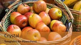  Presentation with market food - Cool new presentation theme with symbolic photo for food health backdrop and a gold colored foreground