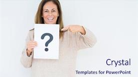  Presentation with thinking - Amazing slide deck having symbolism - middle age woman thinking backdrop and a sky blue colored foreground