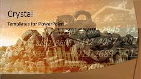  Presentation with composite - Audience pleasing theme consisting of symbols against road and graph backdrop and a coral colored foreground