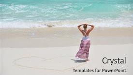  Presentation with bahamas - Colorful presentation design enhanced with symbols bahamas - girl drawing a heart backdrop and a light gray colored foreground