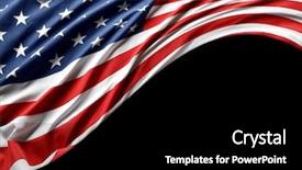  Presentation with flat earth on black - Slide deck having symbols freedom - closeup of american flag background and a black colored foreground