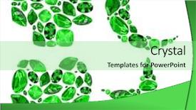  Presentation with gems - Beautiful slide set featuring symbols from green emerald gem backdrop and a seafoam green colored foreground