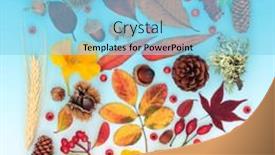  Presentation with fall abstract - Presentation featuring symbols-of-autumn-abstract-nature background and a light blue colored foreground