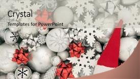  Presentation with silver christmas - Slides enhanced with symbols of christmas with silver background and a light gray colored foreground