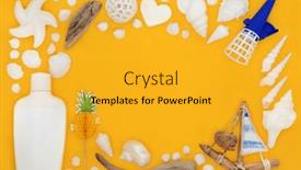  Presentation with summer holiday - Presentation theme enhanced with symbols-of-summer-seaside background and a  colored foreground