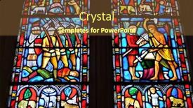  Presentation with vault - Beautiful slides featuring symbols-of-war-and-peace backdrop and a tawny brown colored foreground