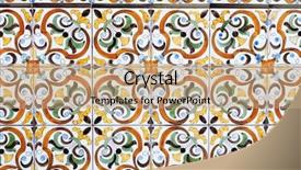  Presentation with ceramic tiles - Audience pleasing slides consisting of symmetrical - old traditional portuguese ceramic tiles backdrop and a coral colored foreground
