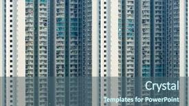  Presentation with real estate development - Presentation featuring symmetry - building facade of real estate background and a ocean colored foreground