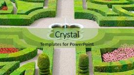  Presentation with castle - Presentation theme consisting of symmetry - foreground of the garden background and a yellow colored foreground