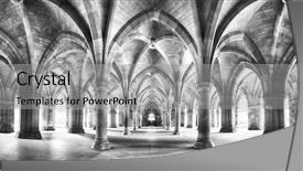  Presentation with university - Cool new PPT theme with symmetry - panorama of the historic cloisters backdrop and a light gray colored foreground