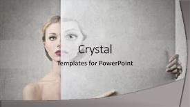  Presentation with industrial automation control panel - Audience pleasing presentation design consisting of symmetry faces - beautiful woman with transparent panel backdrop and a light gray colored foreground