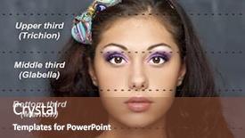  Presentation with translation - Slide deck having symmetry faces - ideal beauty symmetric background and a tawny brown colored foreground