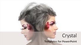  Presentation with fantasy - Cool new presentation with symmetry faces - young beautiful fantasy woman backdrop and a soft green colored foreground