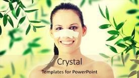  Presentation with nose - Amazing presentation theme having symmetry faces - young beautiful woman face backdrop and a  colored foreground