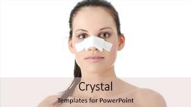  Presentation with surgery - Slide deck enhanced with symmetry faces - young beautiful woman face background and a lemonade colored foreground