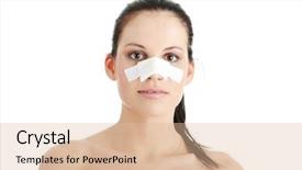  Presentation with nose - Beautiful presentation featuring symmetry faces - young beautiful woman face backdrop and a lemonade colored foreground