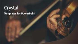  Presentation with wedding - Amazing PPT theme having symphony - man playing violin at wedding backdrop and a dark gray colored foreground