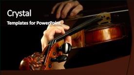  Presentation with symphony - Slides featuring symphony - musician playing violin isolated background and a black colored foreground