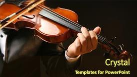  Presentation with symphony - Slide deck with symphony - musician plays violin on black background and a wine colored foreground