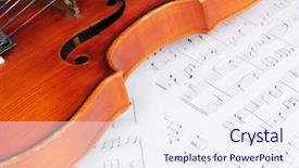  Presentation with symphony - Slide deck with symphony orchestra - classical violin on notes background and a sky blue colored foreground