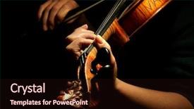  Presentation with black - PPT theme enhanced with symphony orchestra - musician playing violin isolated background and a wine colored foreground