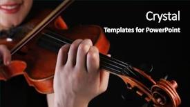  Presentation with symphony orchestra - Slides with symphony orchestra - musician playing violin on black background and a black colored foreground