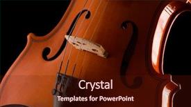  Presentation with orchestra silhouette - Presentation design consisting of symphony orchestra - silhouette of a violin selective background and a  colored foreground