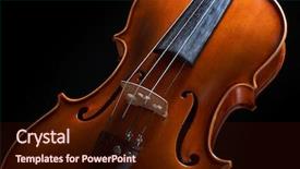  Presentation with dark - Beautiful PPT theme featuring symphony orchestra - vintage violin over dark background backdrop and a wine colored foreground